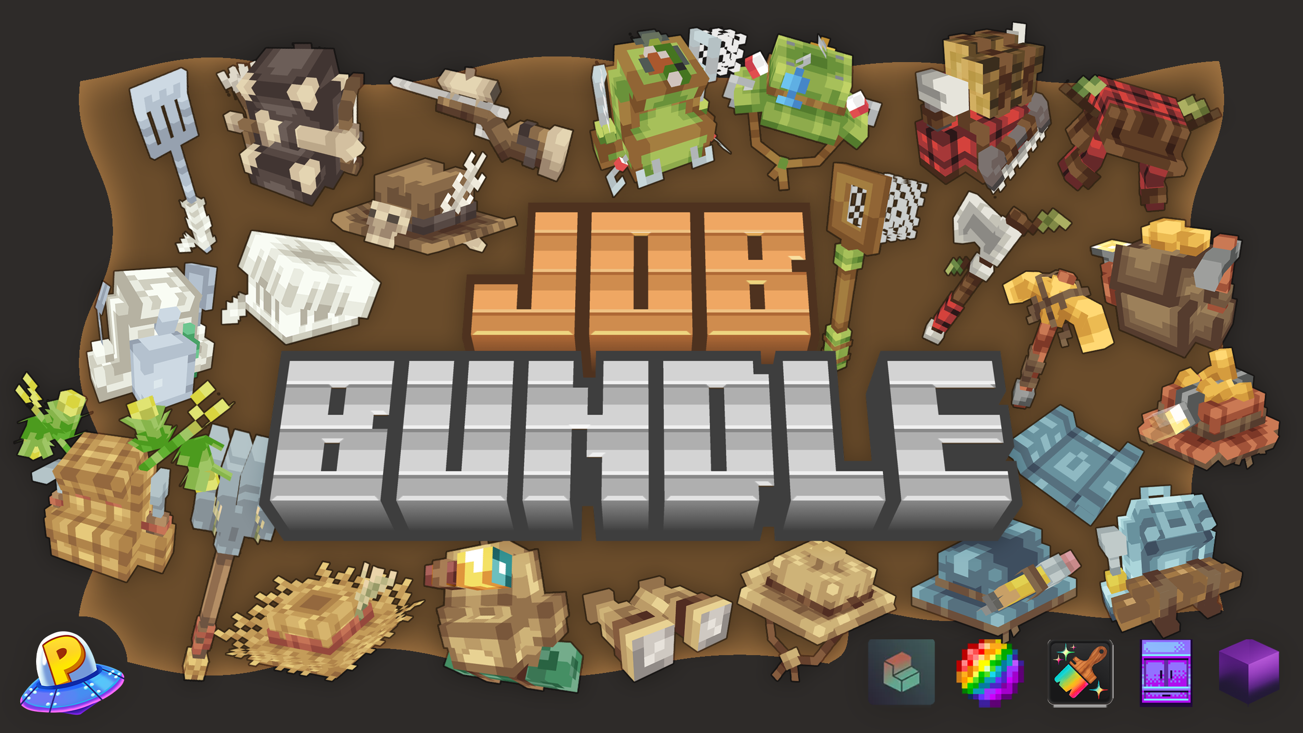 The display of 3d models for the Job Cosmetics Bundle product by iPlexity.
