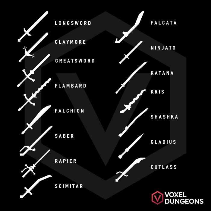 Swords included in the swords pack