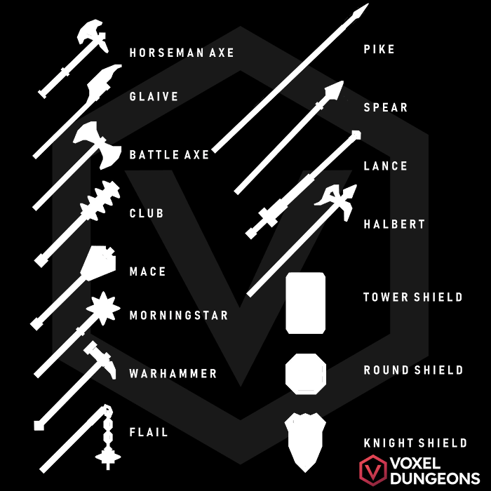 List all the weapons included in the pack