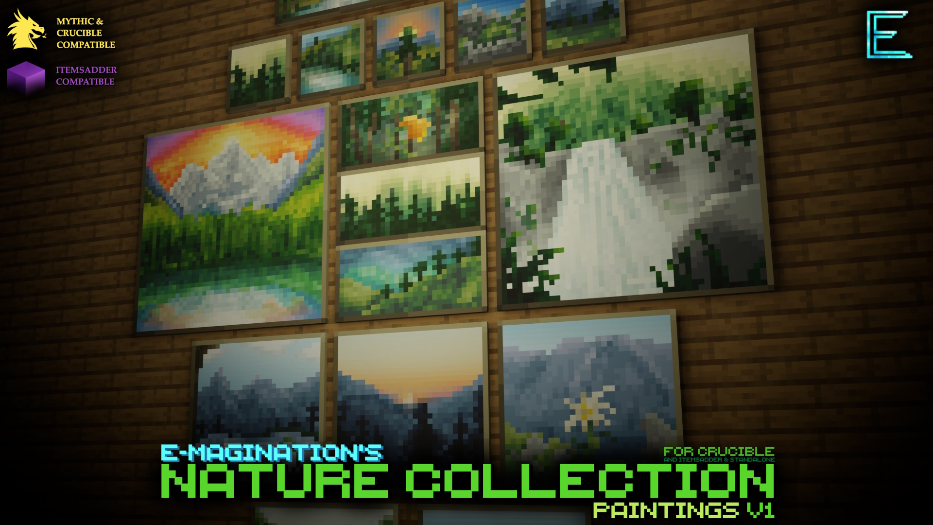 E-magination's Nature collection paintings banner